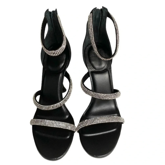 Marc Fisher LTD Carita Heeled Sandal Black with Rhinestone 7.5 - Picture 5 of 11